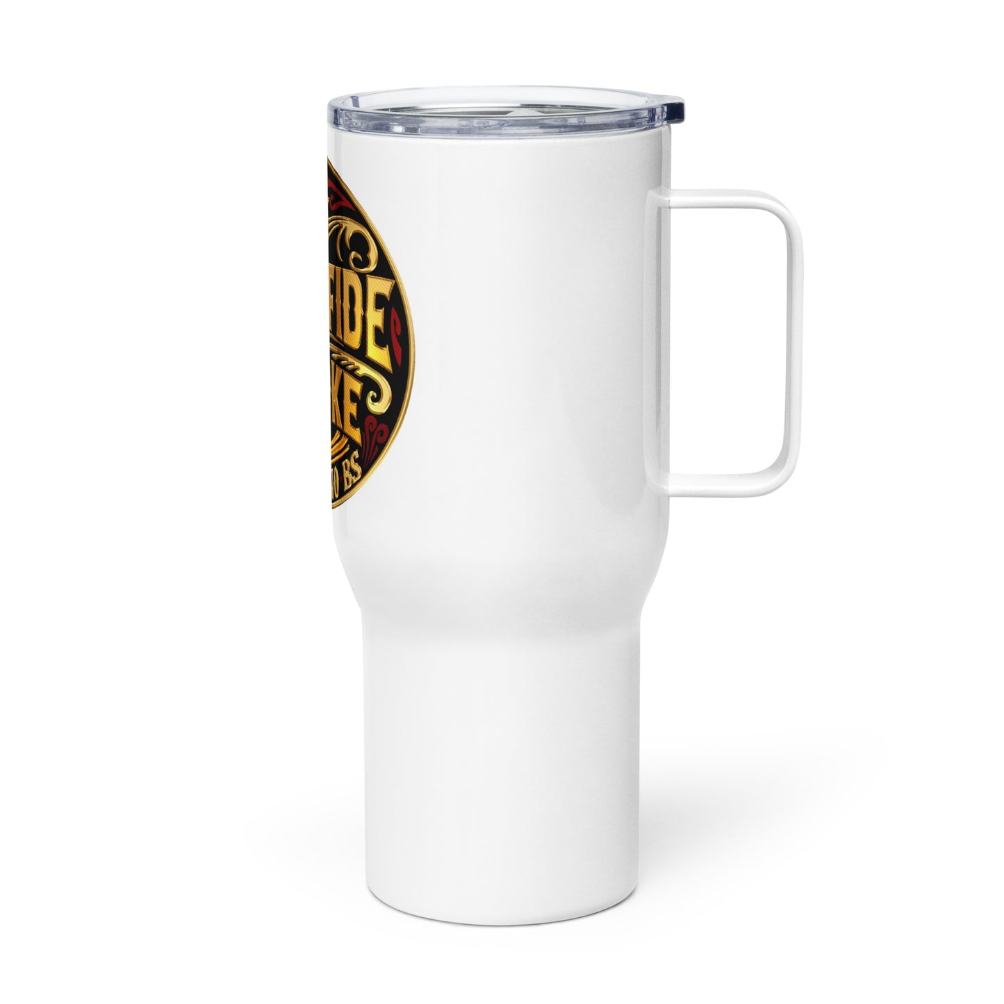 Travel mug with a handle