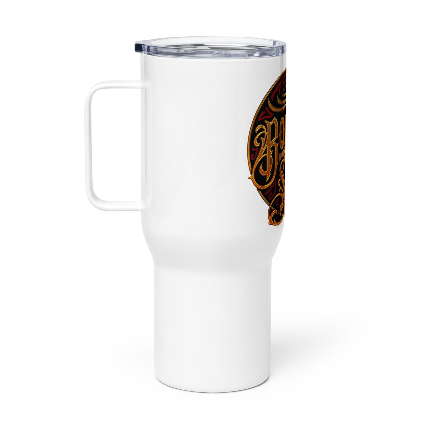 Travel mug with a handle